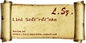 Lini Szörénke névjegykártya